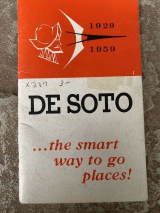 1959 Desoto Salesman Pocket Guide Sales Brochure