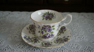 Vintage Royal Albert Springtime Series Violet Tea Cup & Saucer,  England