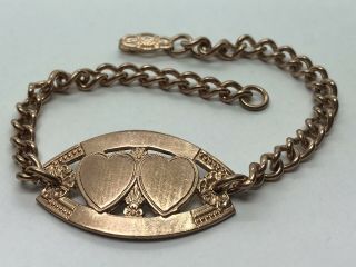 Vintage 1940’s Sweetheart Bracelet With Two Hearts - Not Engraved Valentines Day