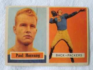 1957 Topps 151 Paul Hornung Rookie Hof Green Bay Packers