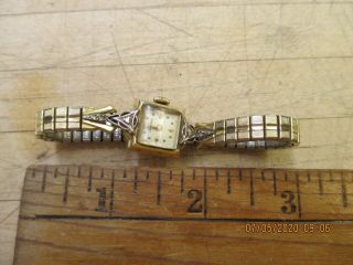 Vintage Ladies 14k Gold Longines Wrist Watch 17j Cal 14.  15 For Repair