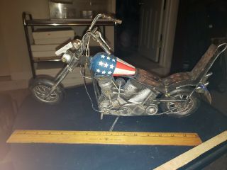 Hand Crafted Collectible Motorcycles Easy Rider Metal American Flag Vintage 17 