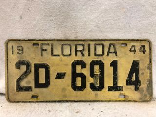 Vintage 1944 Florida License Plate