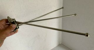 Antique 3 Swing Arm Nickel Plated Brass Towel Bar Rack Wall Mount 2