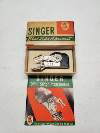 Vintage Singer Blind Stitch Attachment 160616 Box & Instructions