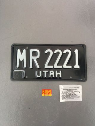 1968 N.  O.  S.  Utah License Plate,  With N.  O.  S.  1969 Utah Sticker