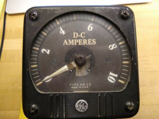 Vintage Ge D - C Amperes Amps Meter Gauge Type Db - 13 Ammeter Model 8db