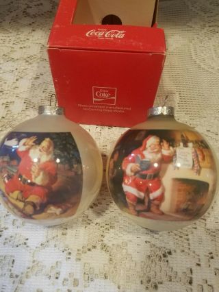 11 Vintage Coca Cola Classic Christmas Ornaments Made By Corning Glass