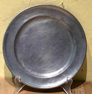 Antique American Pewter Plate,  Samuel Pierce,  Greenfield,  Ma. ,  C.  1800