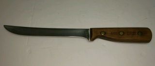 Vintage Chicago Cutlery Knife 66s Walnut Handle Slicing Knife 8 " Blade