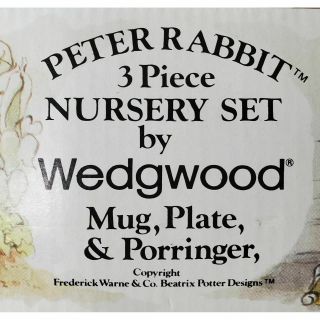 Vintage Wedgwood Peter Rabbit 3 - Pc Nursery Dish Set Children ' s Beatrix Potter 3