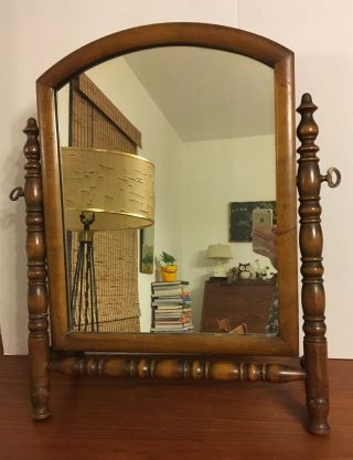 Antique Dresser Vanity Tilt Table Top Mirror Wood