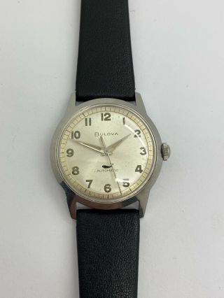 1968 Bulova Stainless Mens 17j Swiss Automatic Watch 11blac