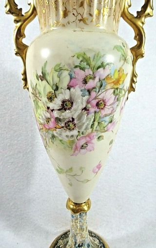 Antique Royal Vienna Porcelain Hand Painted Victorian Floral Vase with Lid 3