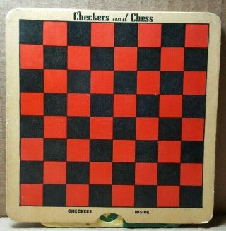Vintage 1941 Uic - Unique Items Company - Checkers And Chess Game (d - 1)