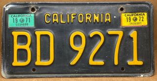 Rare 1963 - 1968 Dmv Clear California Trailer License Plate •bd 9271