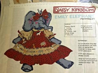 Vintage Cut Sew Fabric Patten Elephant Doll Daisy Kingdom Crafts Quilting
