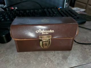 Vintage Brown Leather Case For Fishing Reel Ambassadeur Sweden Brown