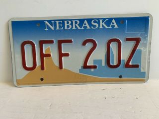 Nebraska State Off 2 Oz Personal Vanity License Plate Man Cave Wizard Of Oz