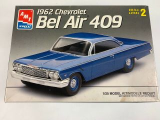 1962 62 Chevrolet Bel Air 409 Amt Ertl 1:25 Model Car Kit Chevy Vtg Unassembled