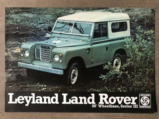1975 Leyland Land Rover 88 " Series Iii Australian Sales Brochure