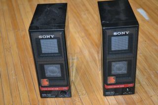 Vintage Sony Srs - 50 Active Speaker System W/ Cable Portable Dynamic Equalizer