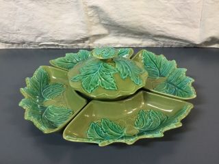 Vintage California Pottery Chip And Dip Serving Set