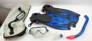 Vintage Set Diving Mask Snorkel Scuba Us Divers