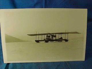 Early 20thc Aviation History Rppc W Glenn Curtiss,  Flying Boat - America On Lake