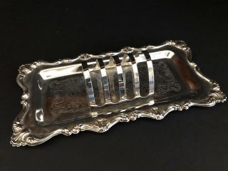 Vintage Silver Plate On Steel 4 Slot Toast Rack - Made In Hong Kong