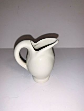 Vintage Mini Art Pottery Pitcher - Vase - White - Hull? Shawnee?