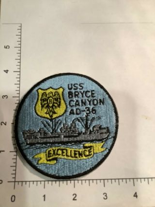 Vintage Us Navy Uss Bryce Canyon Ad - 36 Jacket Patch