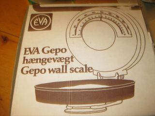 Vtg Nos Denmark Eva Wall Mount Scale With Measuring Bowl