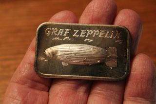 Silver Ingot: Graf Zeppelin 1st Europe Pan America Round Trip One Oz.  999