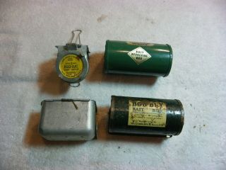 Vintage Bob Bet Bait Box Fishing Worm Holder,  Luhr Jensen Egg Lug,  Bait Baffler.