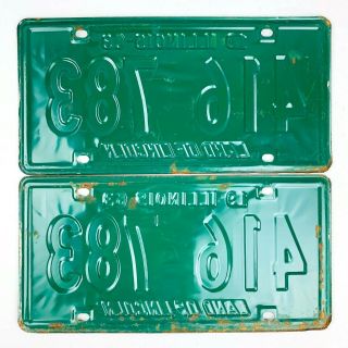 Illinois 1963 Vintage License Plate Pair Classic Car Set For Cruise Night Garage 2