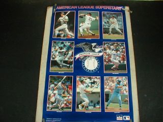 Rare American League Baseball All Stars 1989 Vintage Starline Poster