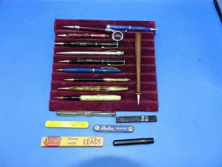 11 Vintage Mechanical Pencils Mixed Brands & Style & Lead Containers