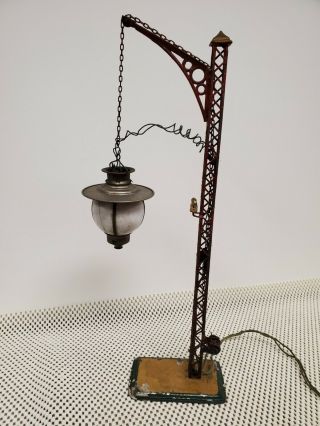Bing Marklin Antique Prewar Trestle Crank Street Lamp Light [b115]