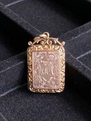 Antique Victorian Gold Filled Double Sided Locket With Monogram - Gorgeous