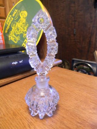 Vintage Perfume Bottle With Glass Topper 7 " Tall And 2 1/4 " Across