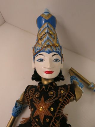041 - Indonesian Wayang Golek Wooden Stick Rod Puppet Doll Vintage 2