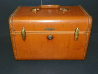 Vintage Samsonite Travel Train Makeup Case Brown Luggage Shwayder Bros