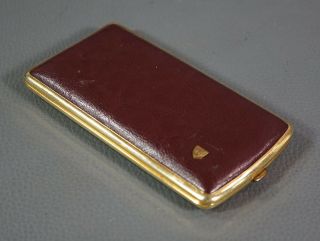 Vintage Vh German Leather & Brass Superking King Size Cigarette Case Box