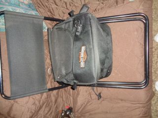 Harley Davidson Black Canvas Steel Chairs Cooler Bag Folding Travel