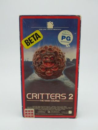 Rare Vintage 1988 Critters 2 The Main Course Beta Betamax Tape Not Vhs Horror