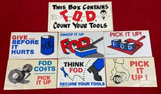 Vintage 1979 Usaf Air Force Foreign Object Damage Fod Toolbox Stickers