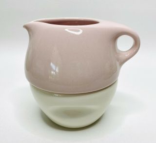 Russel Wright Iroquois Casual Stack Creamer & Sugar Pink And White Vintage Mcm