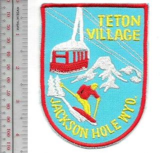 Vintage Skiing Wyoming Jackson Hole Teton Village Rocky Mountain Promo Patch
