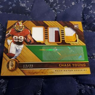 2020 Panini Gold Standard Chase Young Auto Patch Rookie Fotl 12/22 Rc Redskins